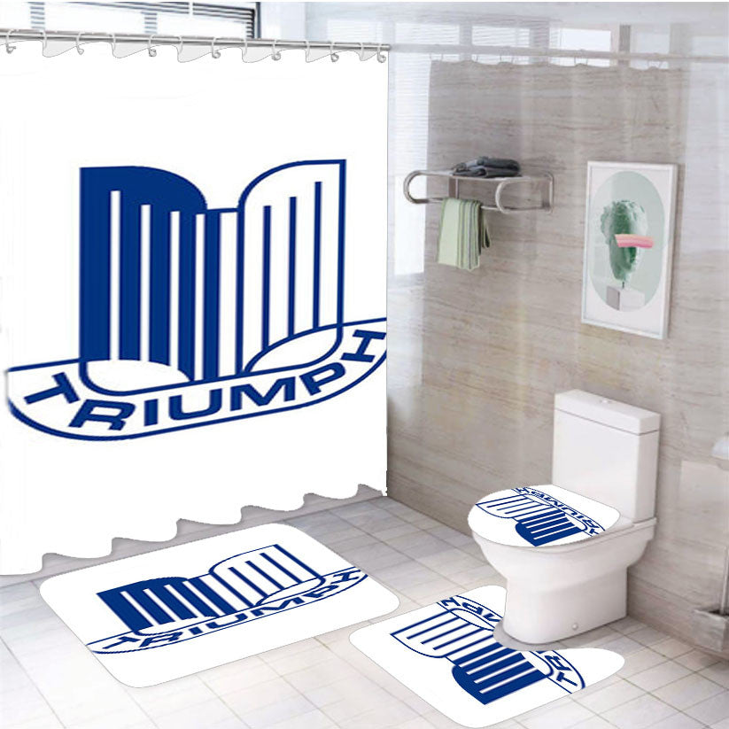 Triumph Logo 4Pcs Bathroom Non-Slip Rugs Shower Curtain Fabric Waterproof