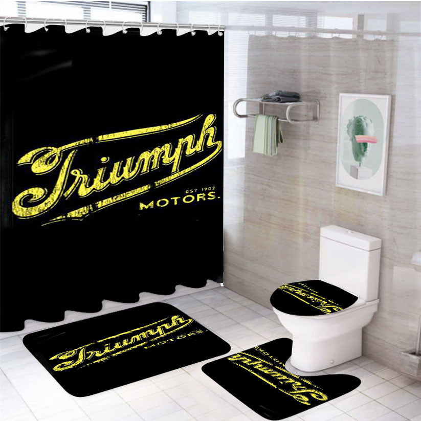 Triumph Logo 51 4Pcs Bathroom Non-Slip Rugs Shower Curtain Fabric Waterproof