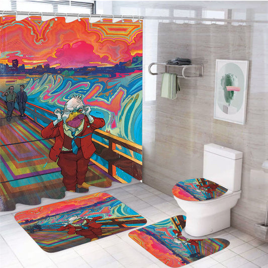 Uncanny Inhumans #0 Marvel 4Pcs Bathroom Non-Slip Rugs Shower Curtain Fabric Waterproof