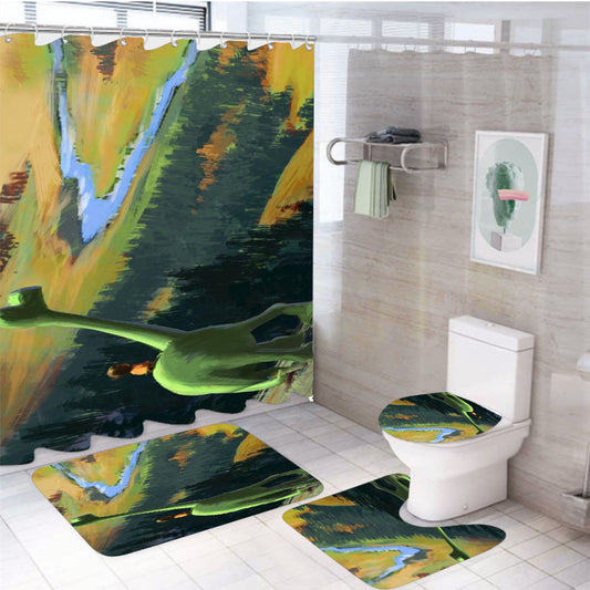 View The Good Dinosaur Disney 4Pcs Bathroom Non-Slip Rugs Shower Curtain Fabric Waterproof
