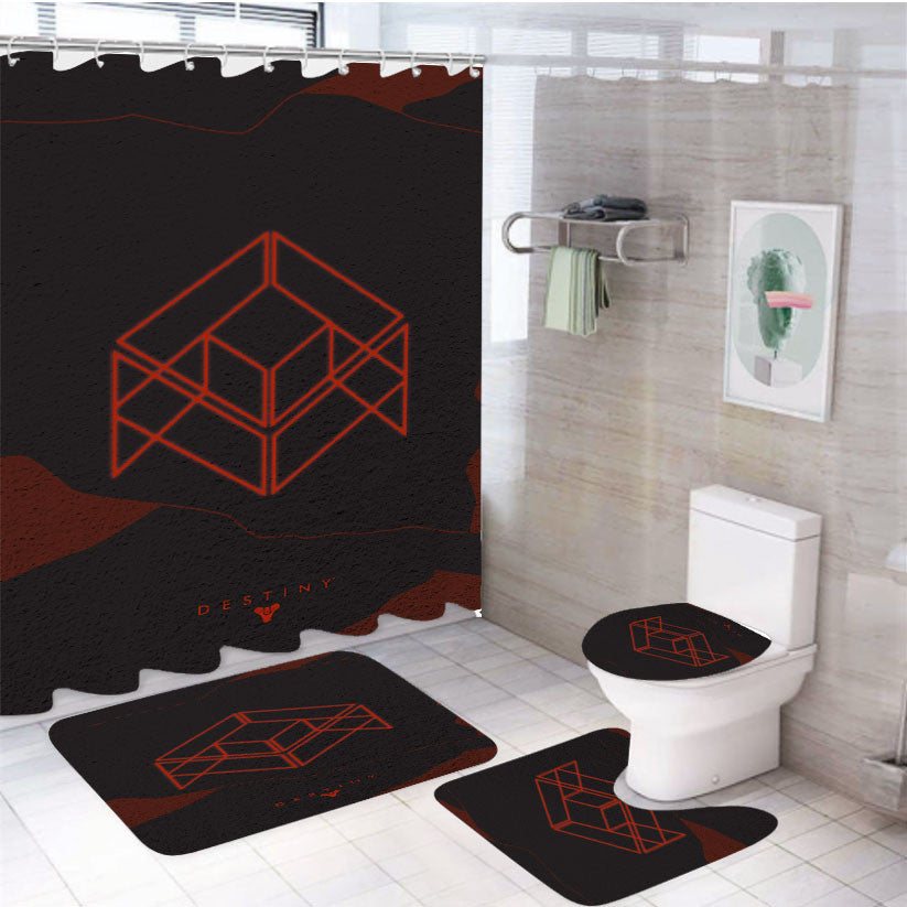 Vosiks Venom Wrath Of The Machine Destiny 4Pcs Bathroom Non-Slip Rugs Shower Curtain Fabric Waterproof