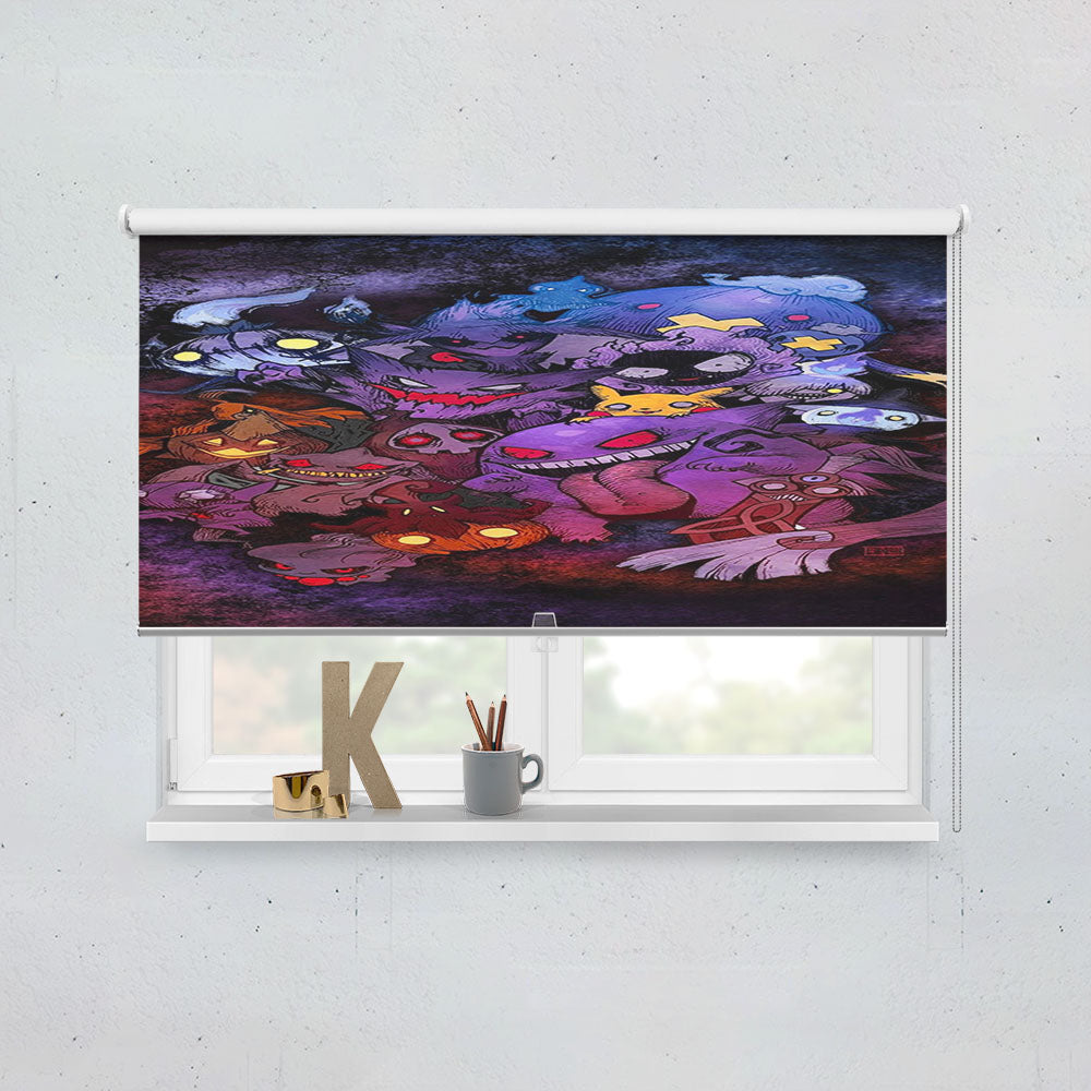 All Character Pokemon Zombie Halloween Cosplay Window Roller Blinds Shades