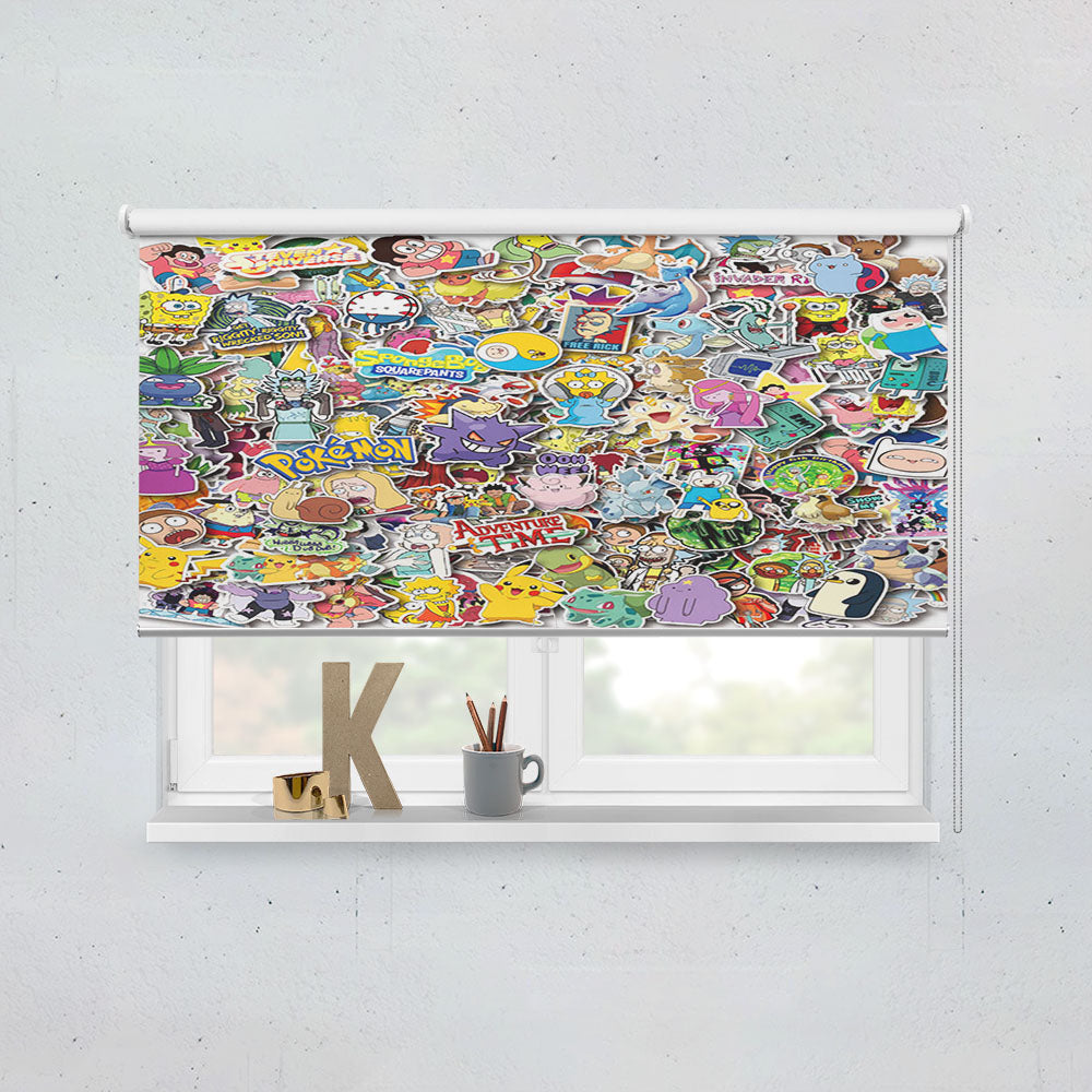 America Europe Animation Pokemon Pikachu Cartoon Window Roller Blinds Shades
