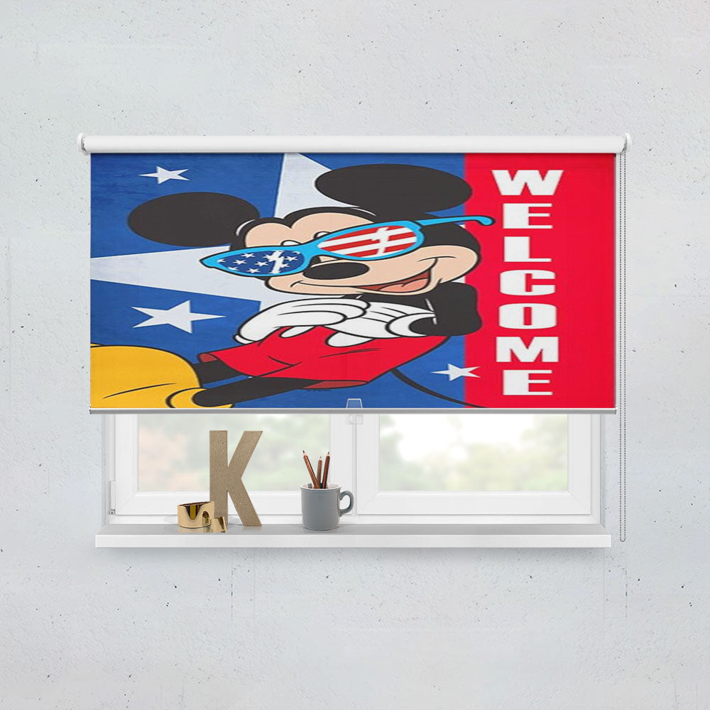 Americana Mickey Mouse Welcome Window Roller Blinds Shades