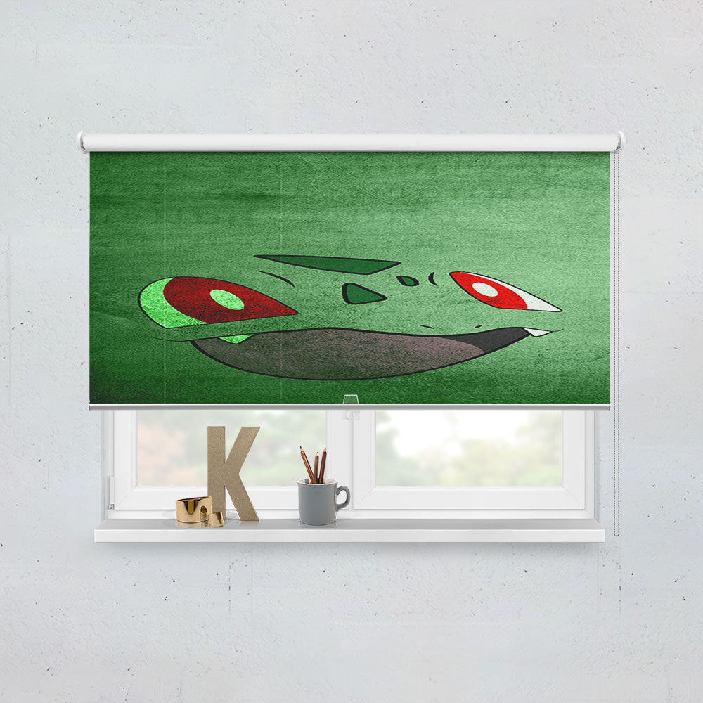 Anime Pokemon Minimalist Bulbasaur Green Window Roller Blinds Shades