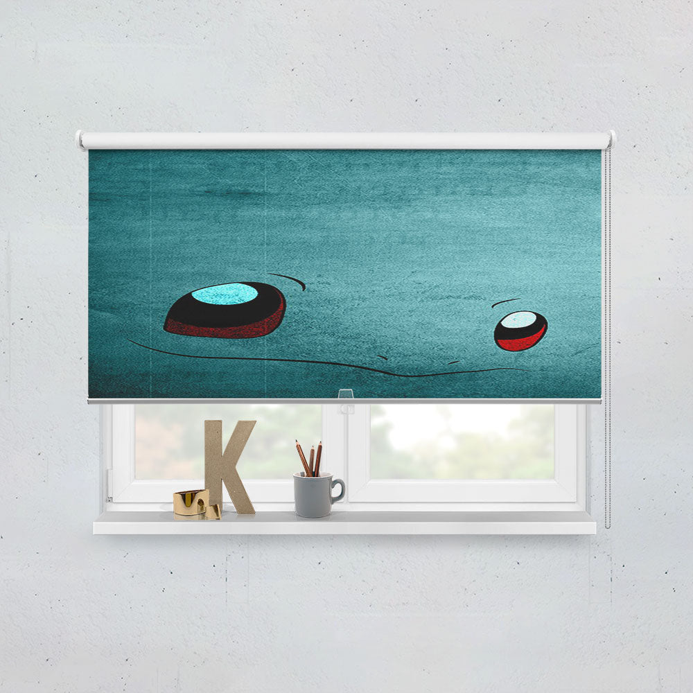 Anime Pokemon Minimalist Squirtle Blue Window Roller Blinds Shades