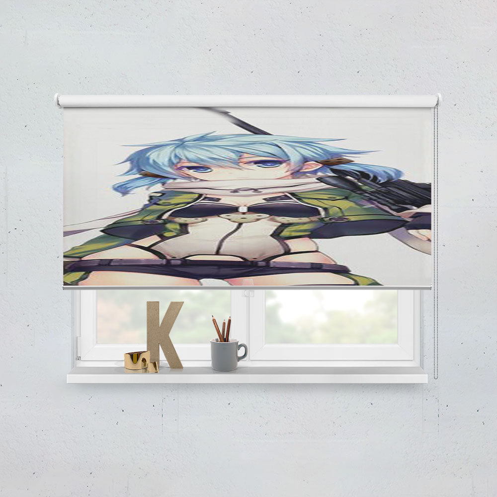 Anime Sword Art Online Ii Sinon Window Roller Blinds Shades