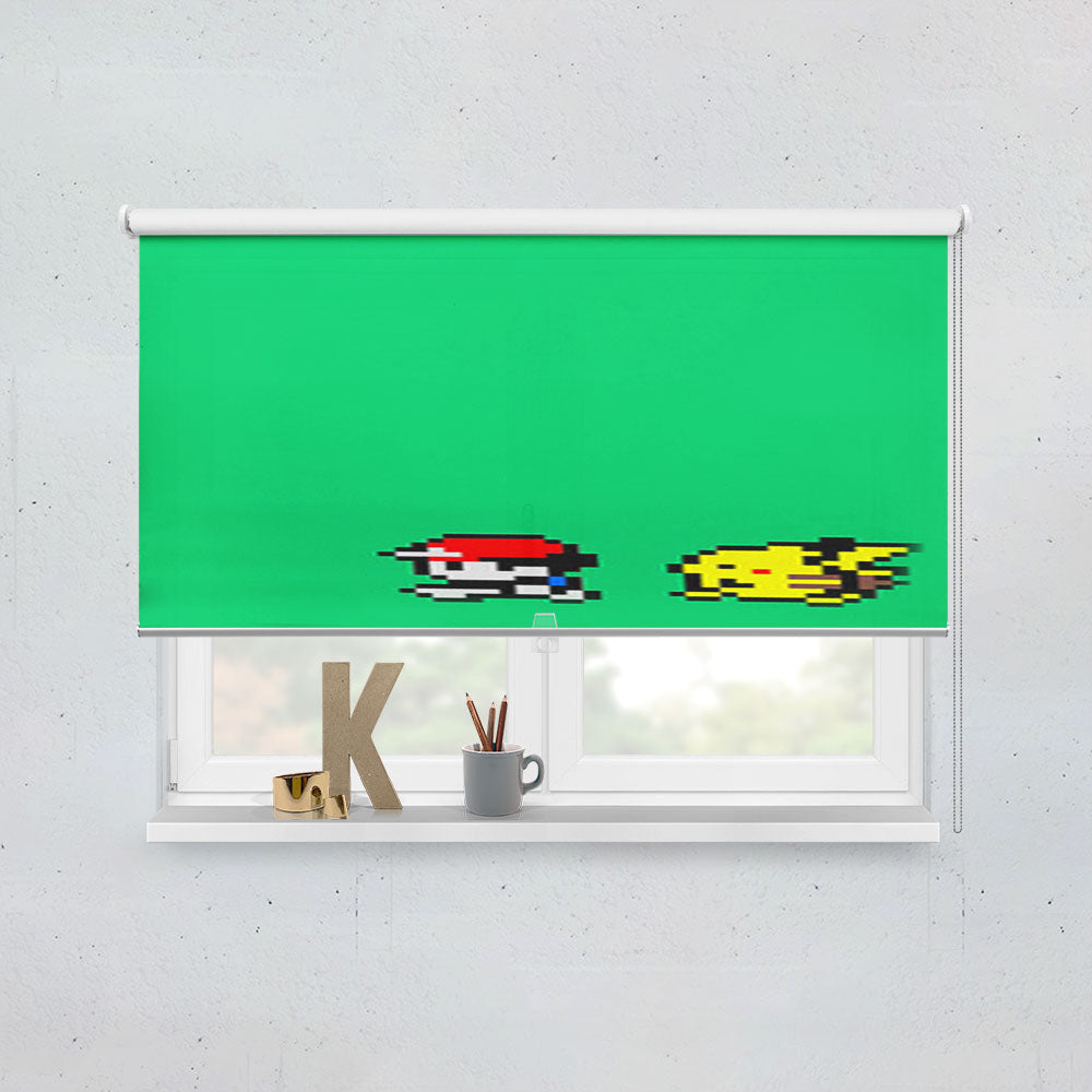 Ash And Pikachu 8 Bit Pokemon Window Roller Blinds Shades