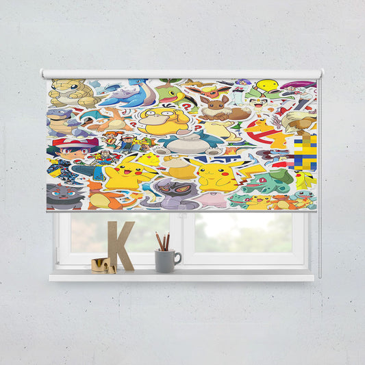 Ash R Team And Many Pokemon Sticker Window Roller Blinds Shades