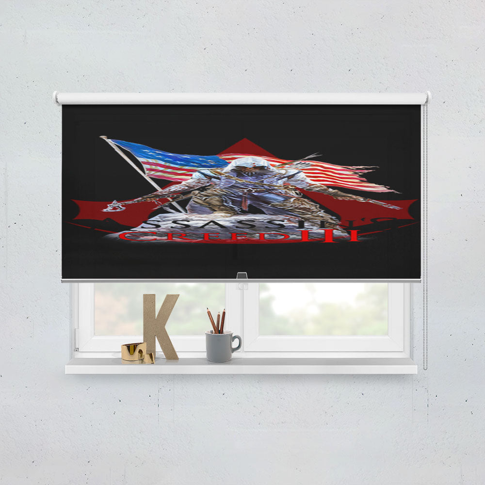 Assassin Creed 3 American Flag Window Roller Blinds Shades