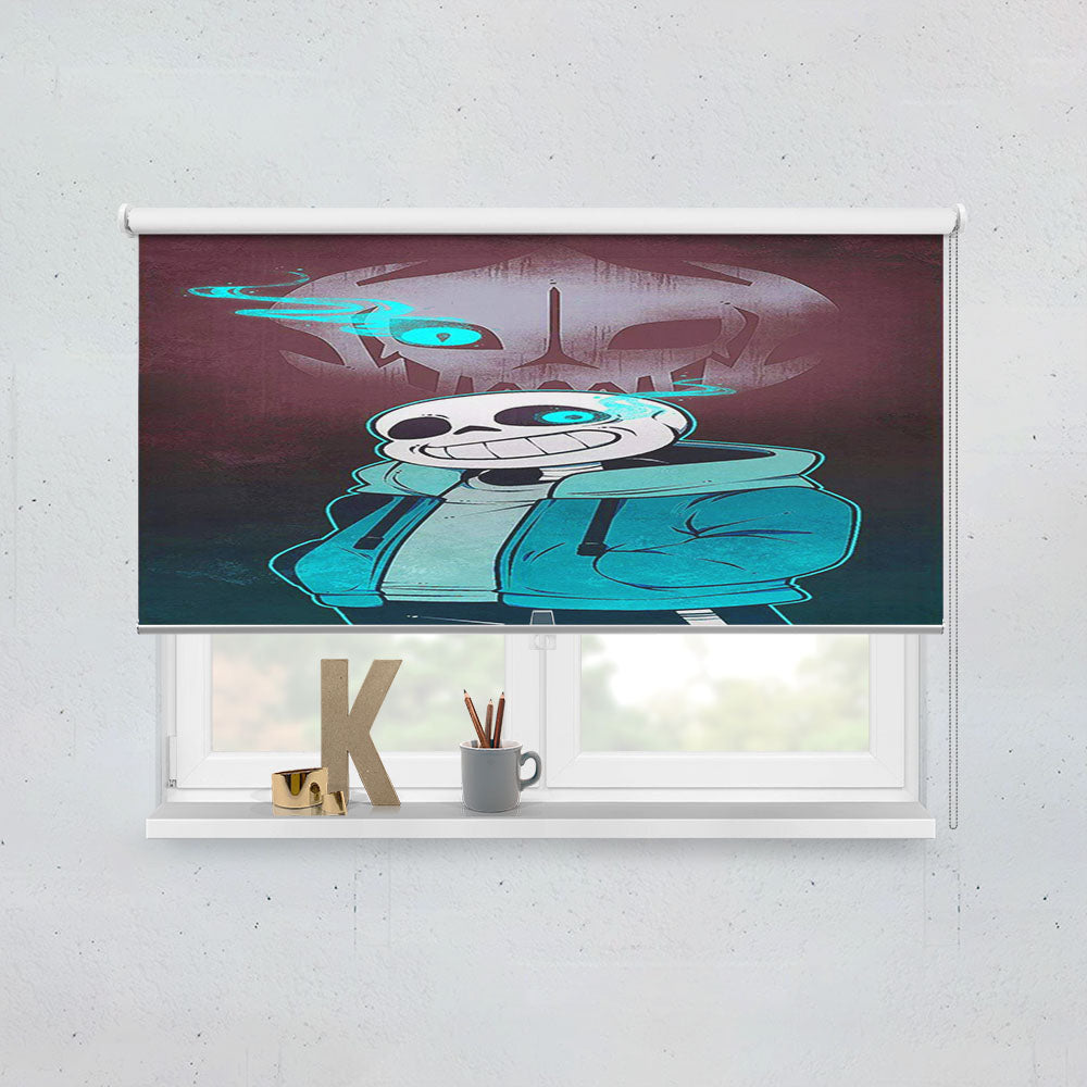 Bad Time Sans Glowing Eye Undertale  Window Roller Blinds Shades