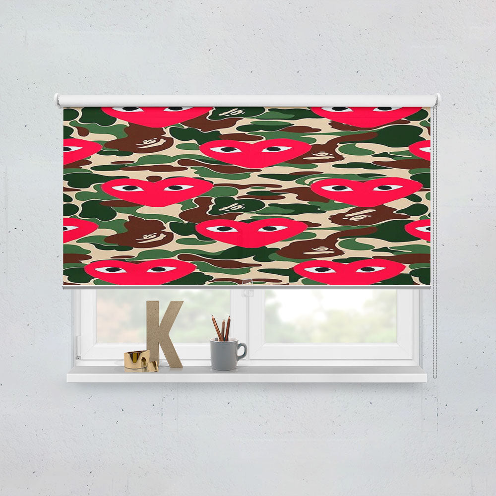 Bape X Comme Des Garcon Camo Window Roller Blinds Shades