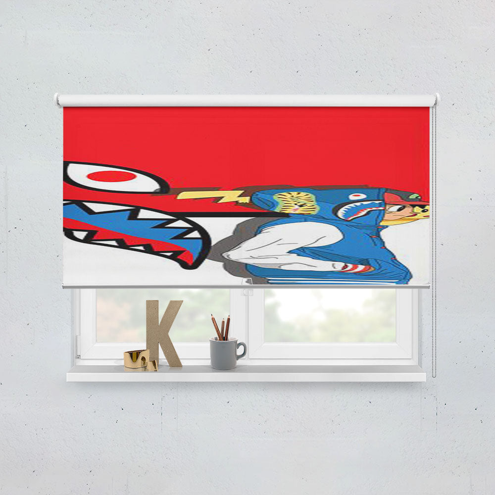 Bathing Ape Bape Shark Ash Ketchum And Pokemon Window Roller Blinds Shades