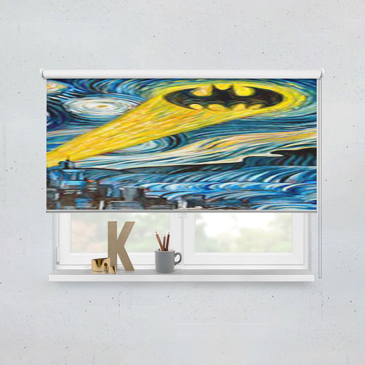Batman Logo Starry Night Window Roller Blinds Shades