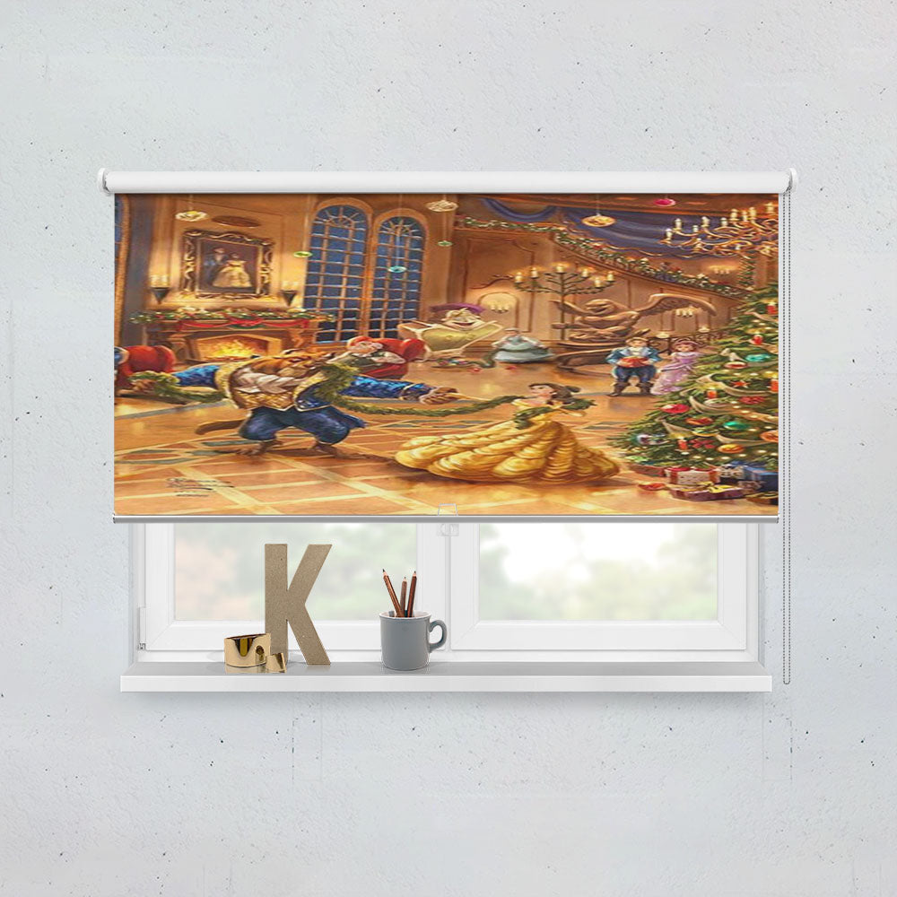Beauty And The Beast Christmas Celebration Window Roller Blinds Shades
