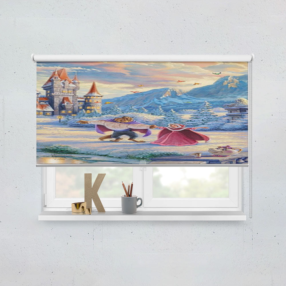 Beauty And The Beast’S Winter Enchantment Window Roller Blinds Shades
