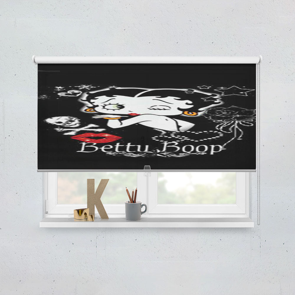 Betty Boop Kiss Blk Bkg Window Roller Blinds Shades