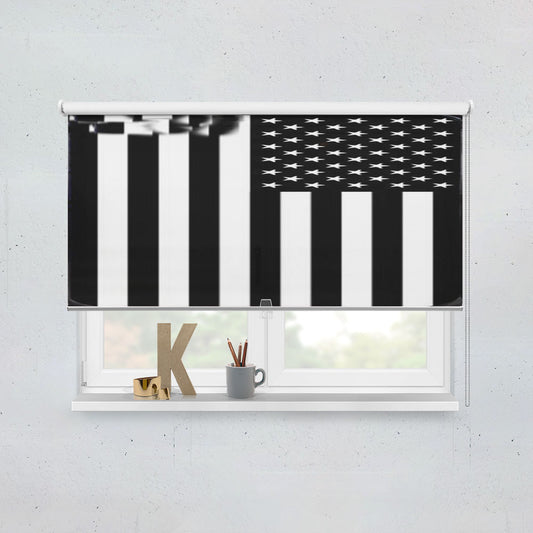 Black & White American Flag Window Roller Blinds Shades