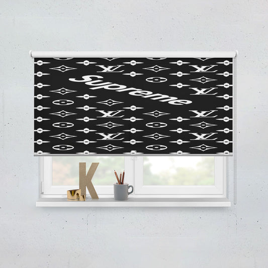 Black Supreme Louis Vuitton Pattern Window Roller Blinds Shades