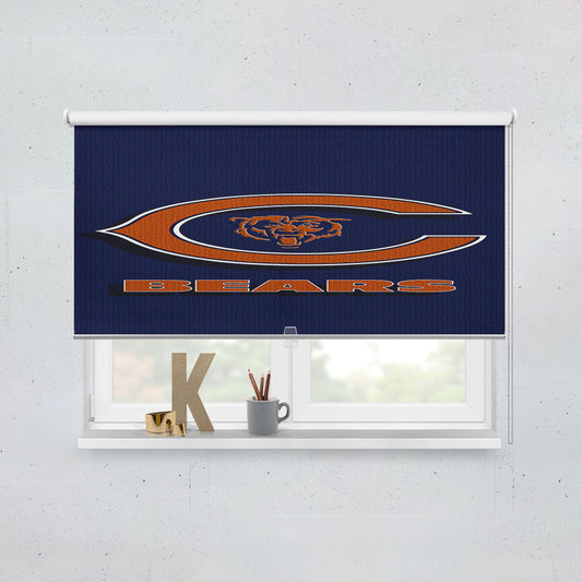 Blue Chicago Bears Nfl Logo Window Roller Blinds Shades