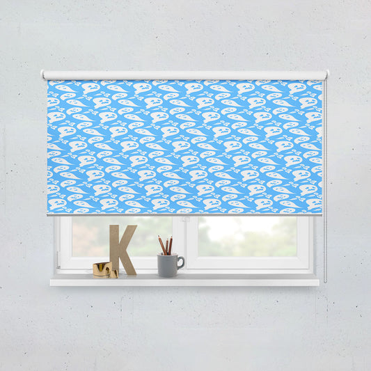 Blue Ghosts Pattern Halloween Window Roller Blinds Shades