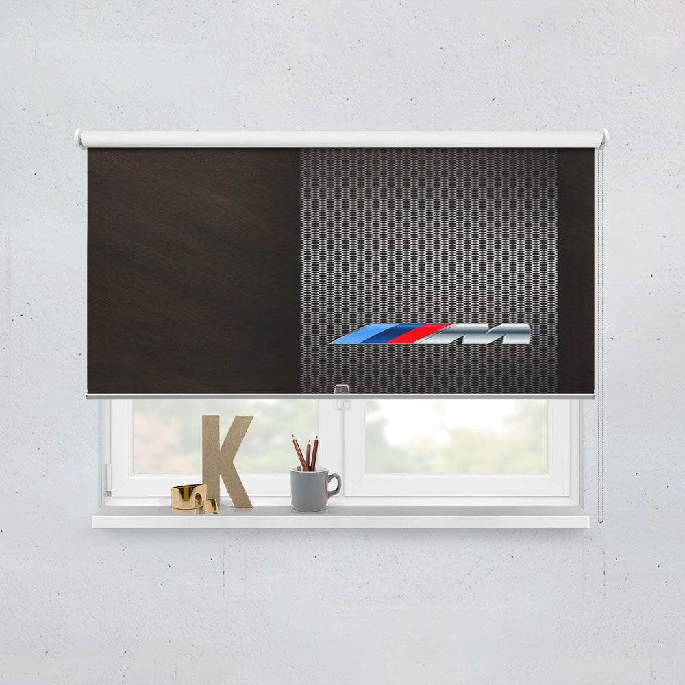 Bmw Fiber Carbon M Series Logo Wallpaper Window Roller Blinds Shades