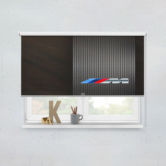 Bmw Fiber Carbon M Series Logo Wallpaper Window Roller Blinds Shades
