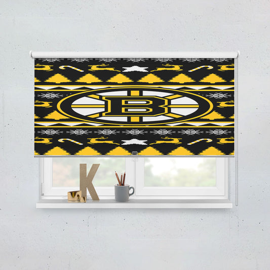 Boston Bruins Christmas Sweater Window Roller Blinds Shades