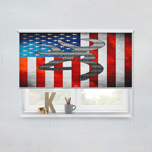 Browning American Flag Window Roller Blinds Shades