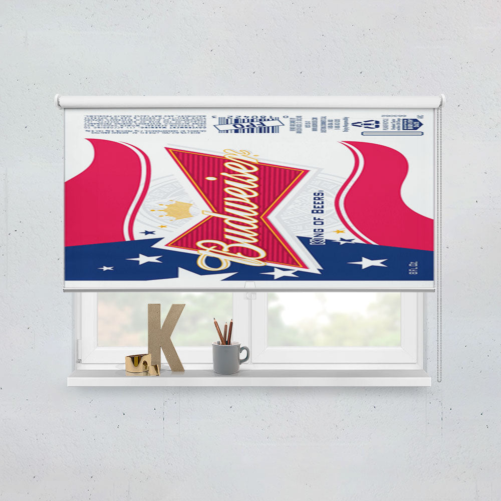 Budweiser American Flag Logo Window Roller Blinds Shades