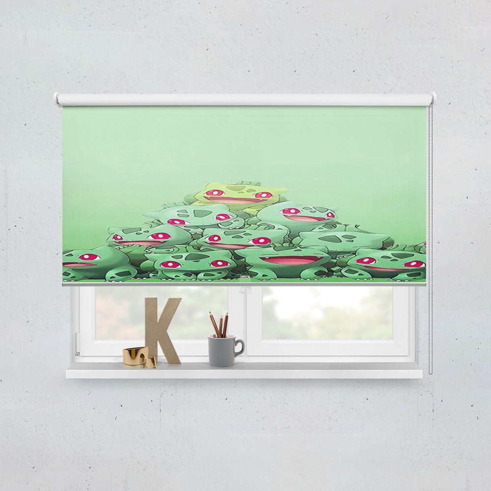 Bulbasaur Pokemon Green Collage Window Roller Blinds Shades