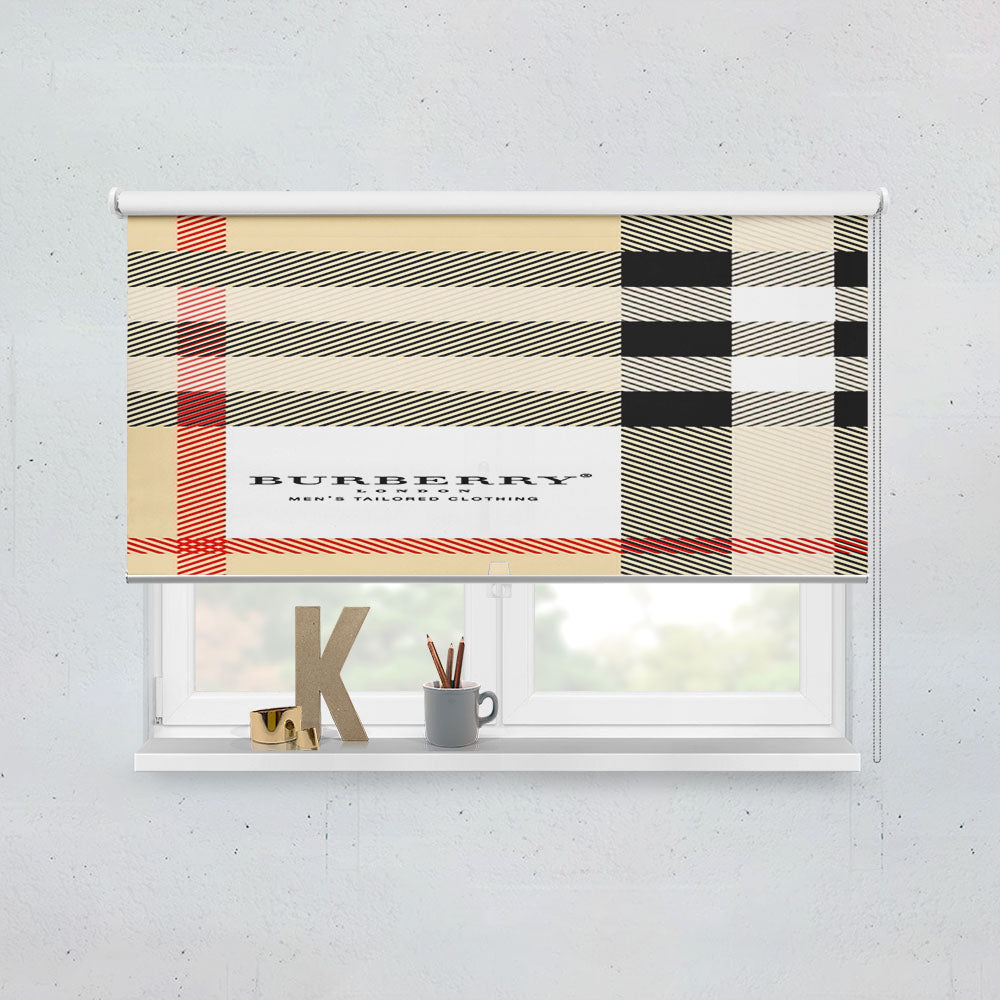 Burberry Pattern Square Window Roller Blinds Shades