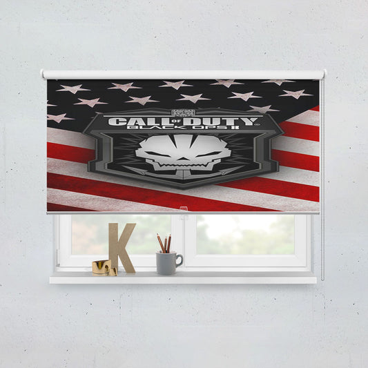 Call Of Duty Skull And Usa Flag Window Roller Blinds Shades