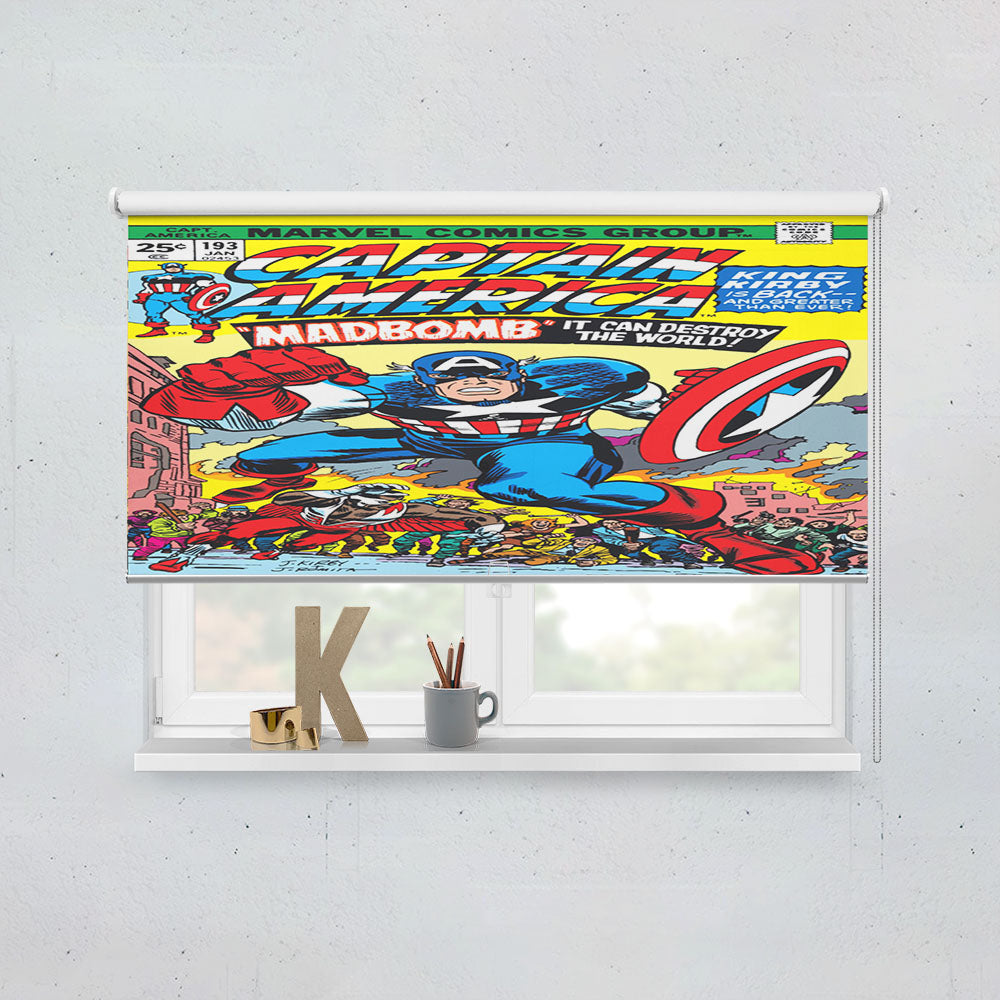 Captain America Madbomb Book Cover Window Roller Blinds Shades