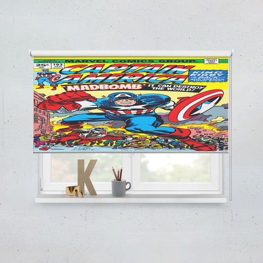 Captain America Madbomb Book Cover Window Roller Blinds Shades