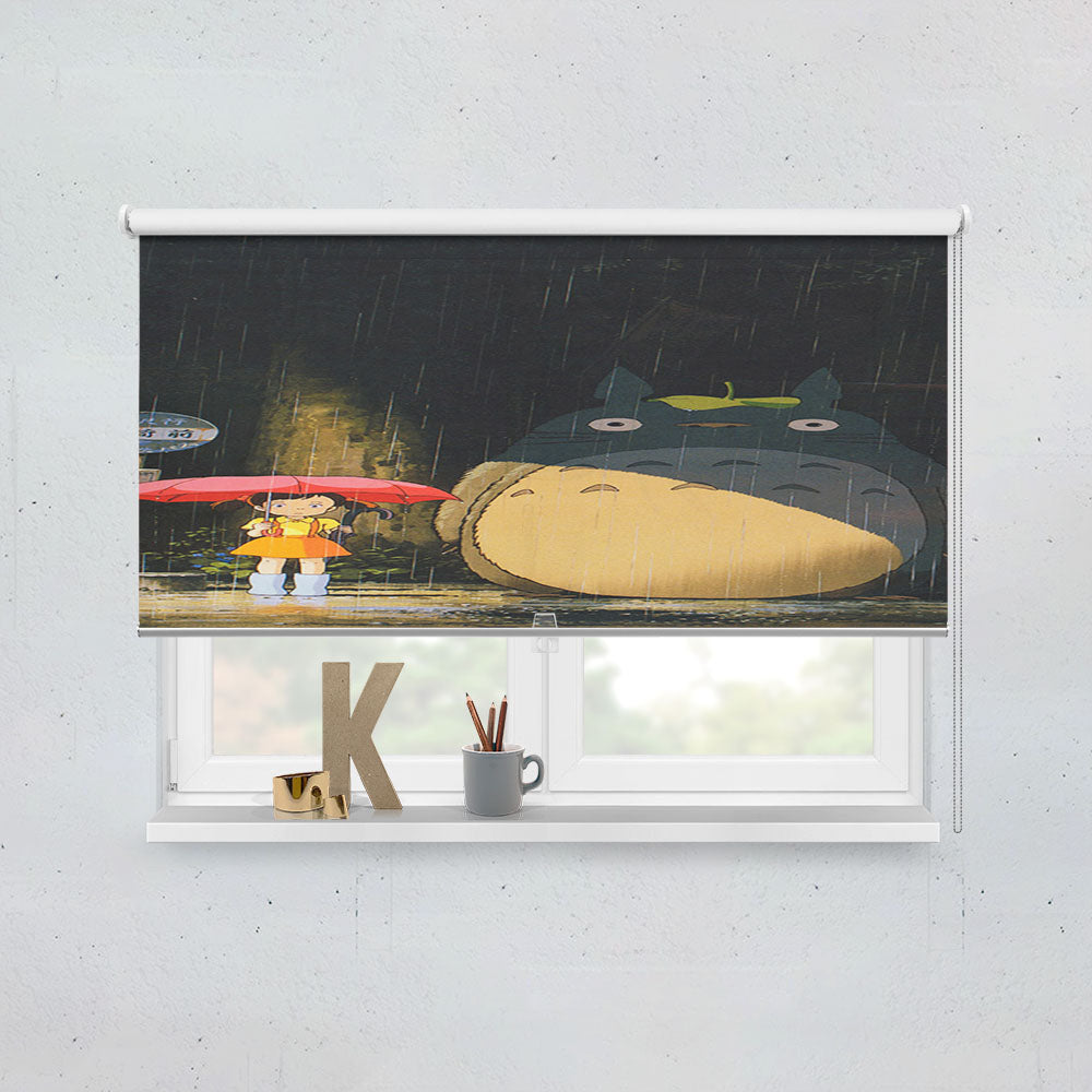 Cartoon Totoro Rain  Window Roller Blinds Shades