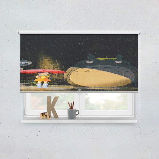 Cartoon Totoro Rain  Window Roller Blinds Shades