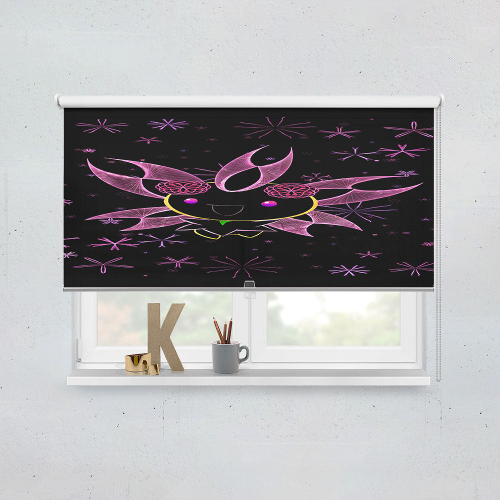 Cherrim Pokemon Line Art On Black Window Roller Blinds Shades