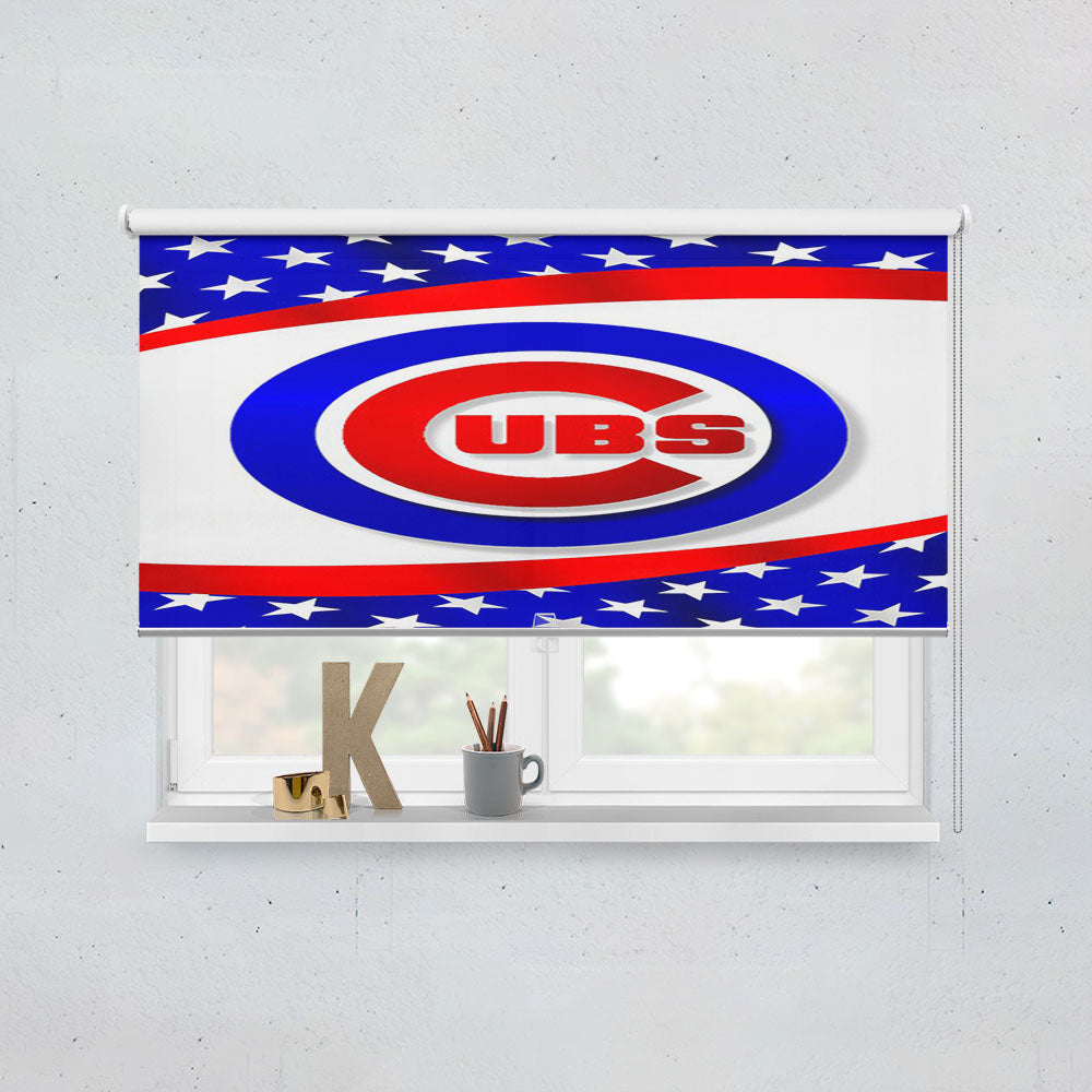 Chicago Cubs American Flag Pattern Window Roller Blinds Shades