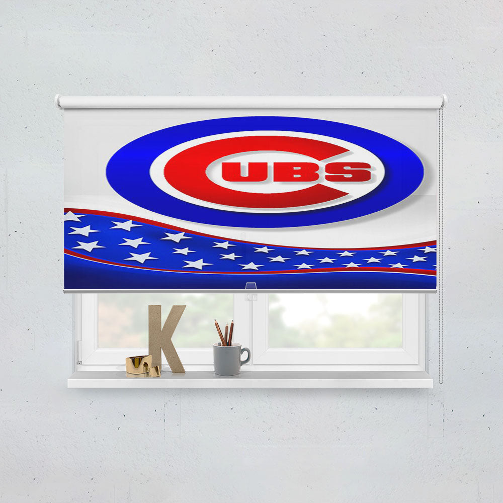Chicago Cubs American Flag Window Roller Blinds Shades