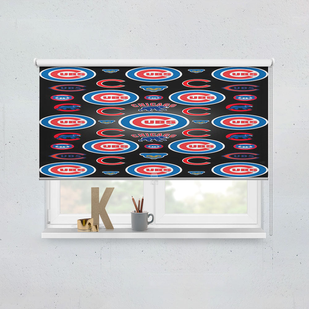 Chicago Cubs Bear Pattern Window Roller Blinds Shades