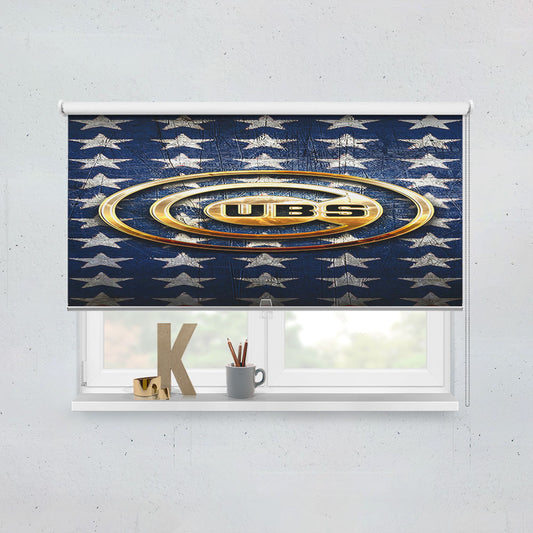 Chicago Cubs Golden Logo Usa Window Roller Blinds Shades