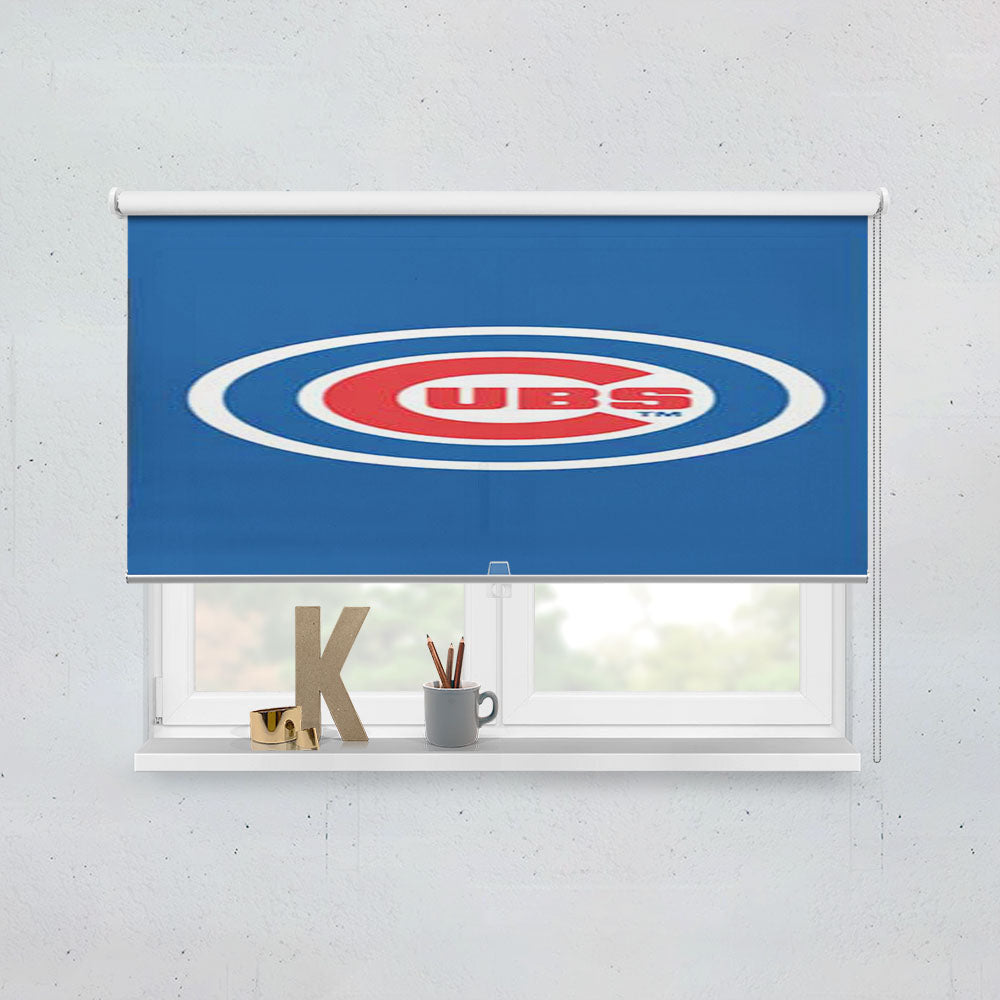 Chicago Cubs Logo On Blue Window Roller Blinds Shades