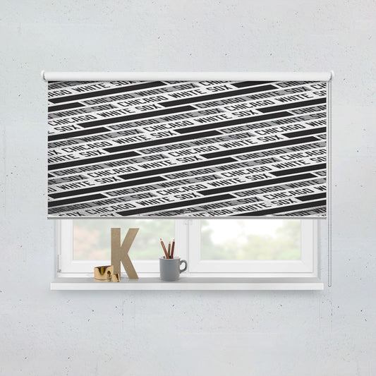 Chicago White Sox Black White Pattern Window Roller Blinds Shades