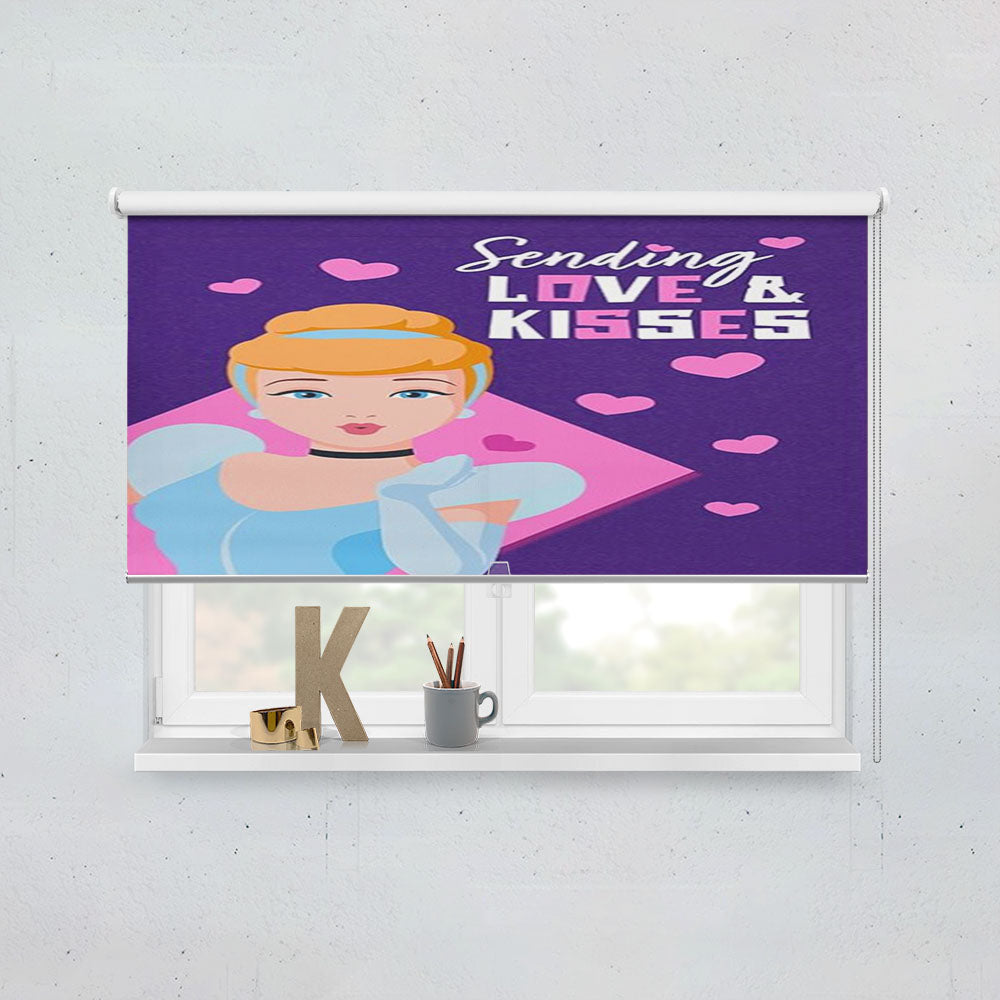 Cinderella Sending Love & Kisses Window Roller Blinds Shades
