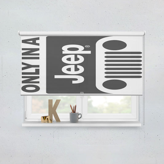 Classic Jeep Wrangler Logo Window Roller Blinds Shades