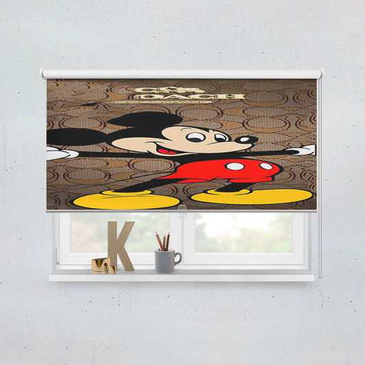 Coach Brown Mickey Mouse 2 Window Roller Blinds Shades