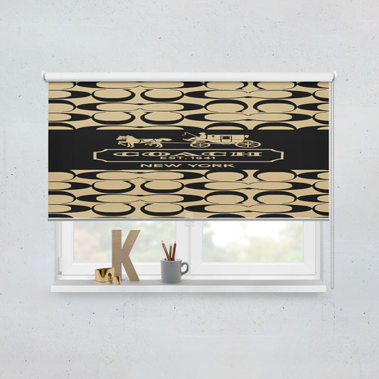 Coach Logo Wallpaper Window Roller Blinds Shades