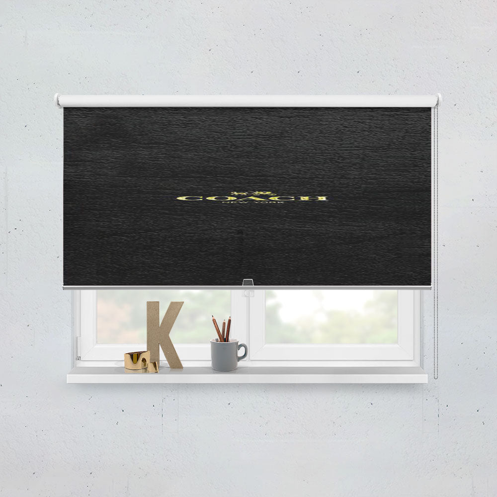 Coach New York Black Leather Window Roller Blinds Shades