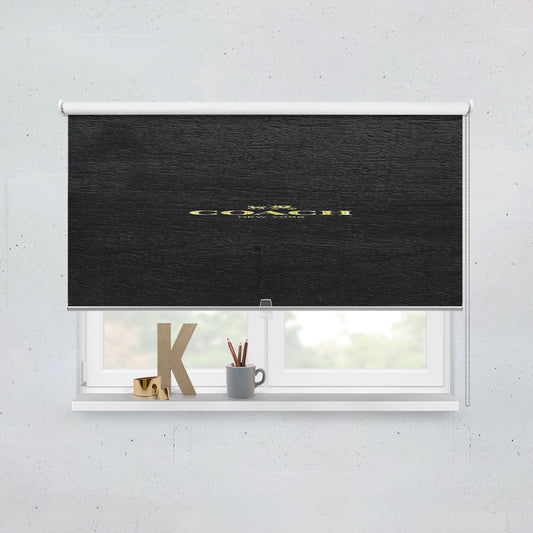 Coach New York Black Leather Window Roller Blinds Shades